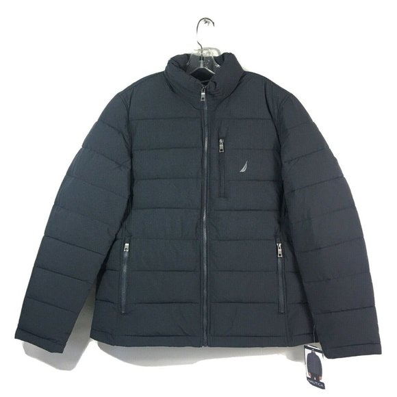 Nautica Mens Performance Puffer Jacket Stretch Water Resistant Large Dar…